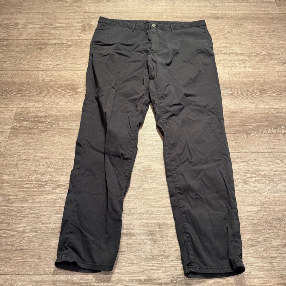 Massimo Dutti Chino Pants Men 36 Black Cotton Stretch Modern Slim Fit 36x30